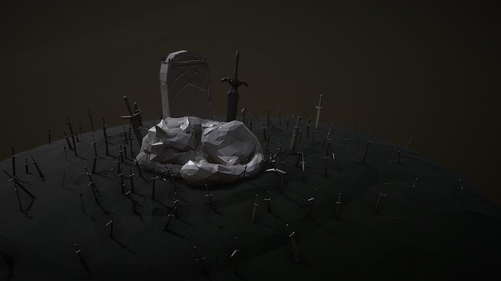 Grave of Artorias guarded by Sif. 3D Model