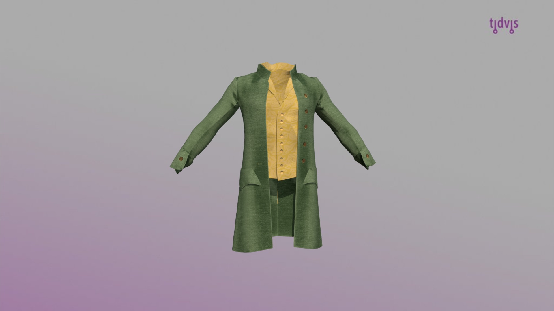 18th century jacket and vest - 3D model by Tidvis [1c0fd09] - Sketchfab