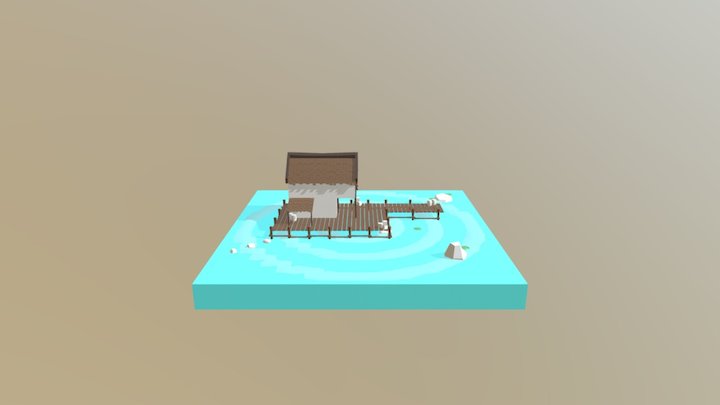 Water Hut 3D Model