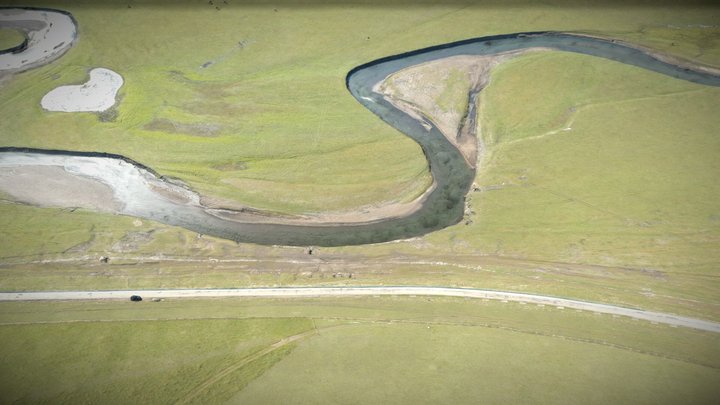 Grassland, highway and the Mozhgrad River – Modello 3D gratuito STL