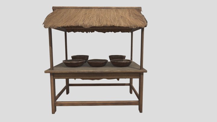 Village market stall 3D Model
