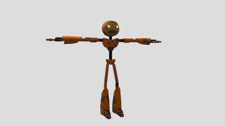 Rigged Stylized Robot 3D Model