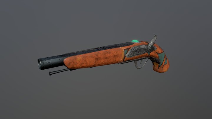 Stylized Flintlock Pistol 3D Model