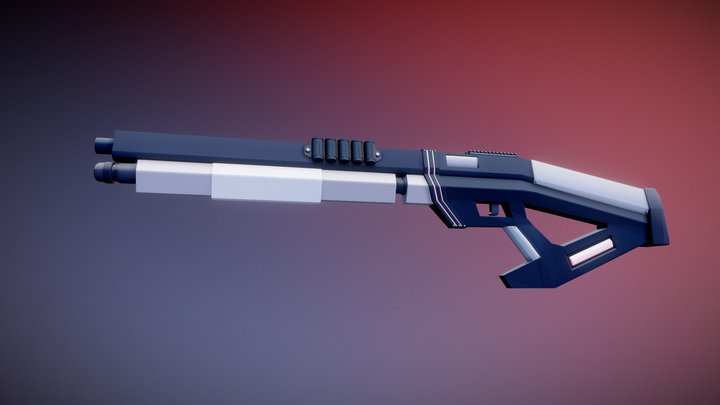 Full Draft. AO-885 Shotgun (XYZ HOMEWORK) 3D Model