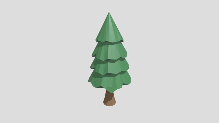 Pine tree low poly test 3D Model