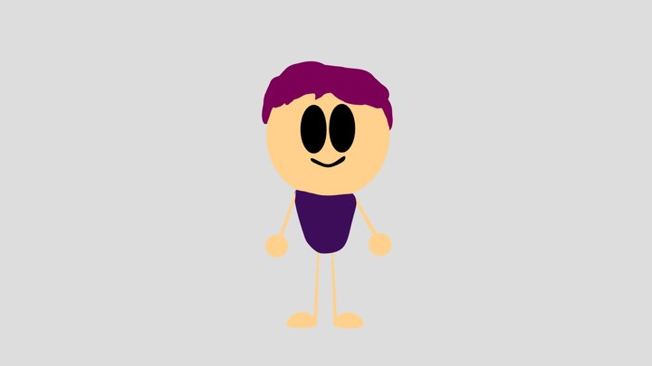 3D Human GrapeSillyPurple (2D Ver.) 3D Model