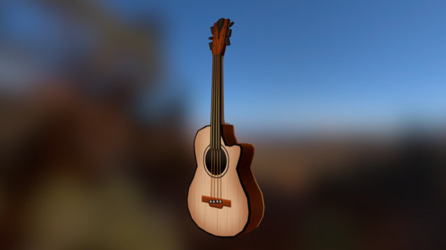 Lo-Poly Guitar 3D Model