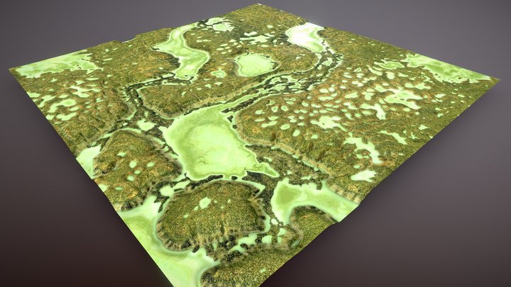Melting Permafrost Terrain 3D Model