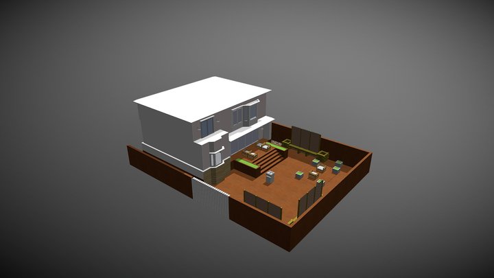 Backyard Design of residential house 3D Model