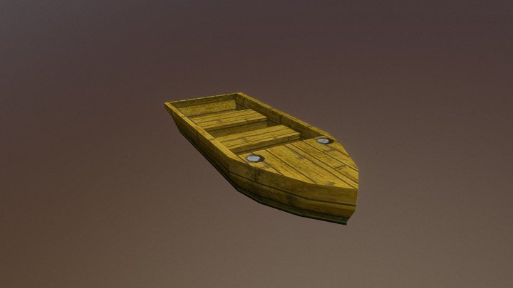 Retro Low Poly Boat 3D Model