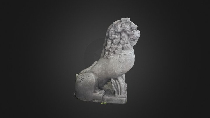 Shuri Castle Stone Lions 3D Model
