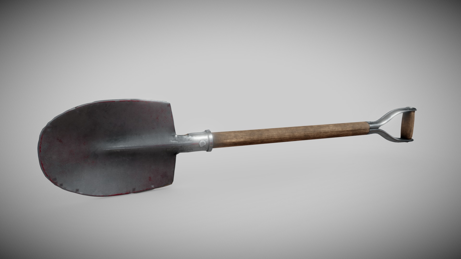 3D model Shovel Low poly - This is a 3D model of the Shovel Low poly. The 3D model is about a metal object with a handle.