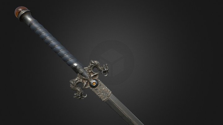 Sword with a dragon hilt 3D Model