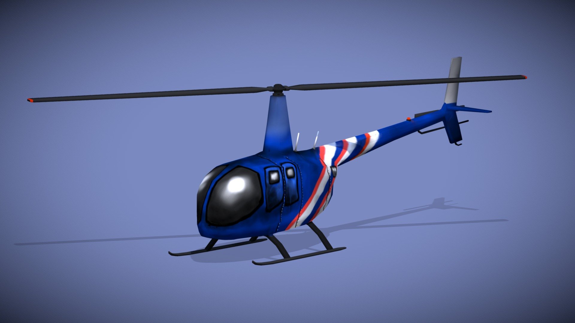 Cartoon Helicopter 3D model by KostModels [1c29b8e] Sketchfab