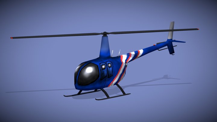 Cartoon Helicopter 3D Model