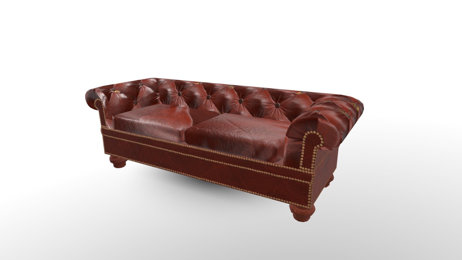 Low Poly Chesterfield Leather Couch - Download Free 3D model by ...