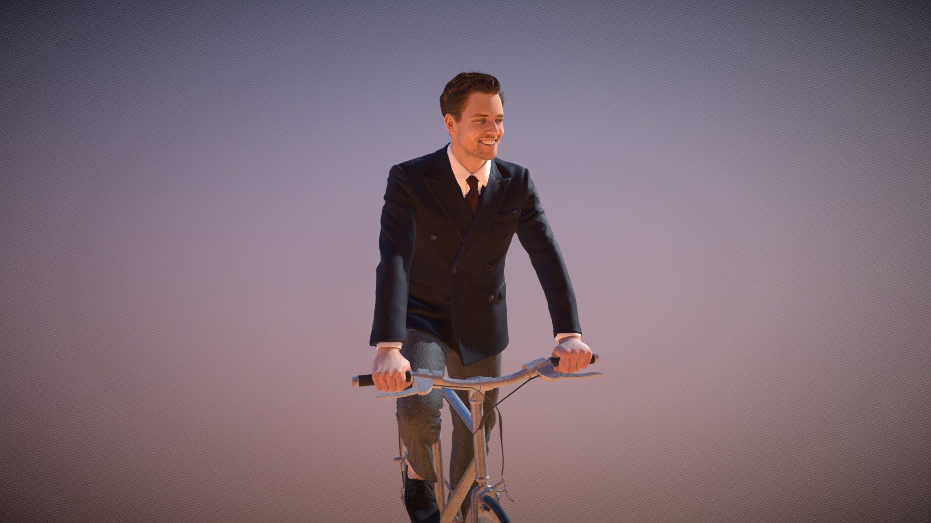 Elegant Business Man Vince Riding a Bike