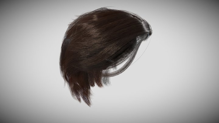Real Time Hair Card Male Hairstyle part 05 3D Model