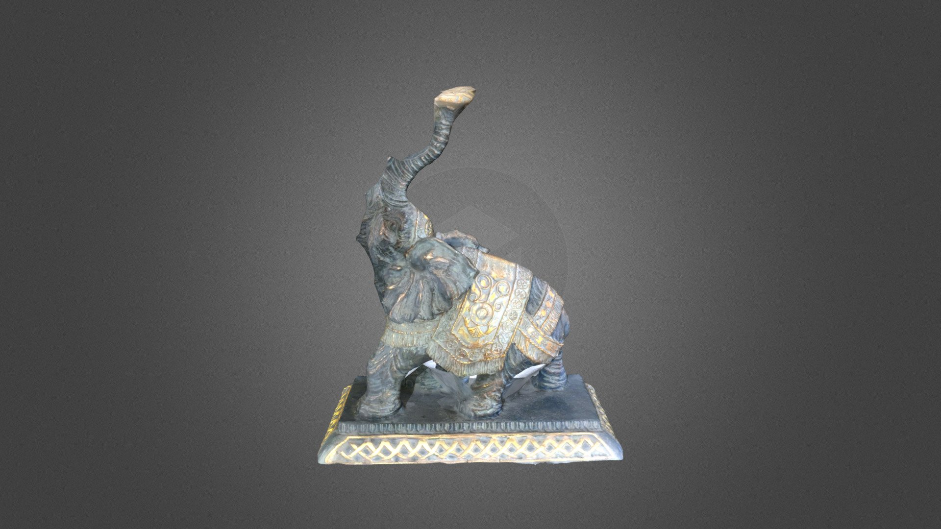 Elephant statue scan (Cleaned-up, no retopology) — Sketchfab embed 3D viewer