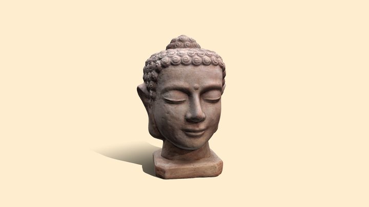 Buddha Head Sculpture 3D Model