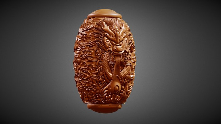 Ancient Dragon Sculpture 3D Model
