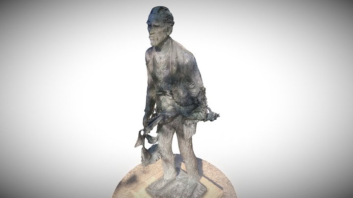 Vincent Van Gogh Bronze Statue 3D Model