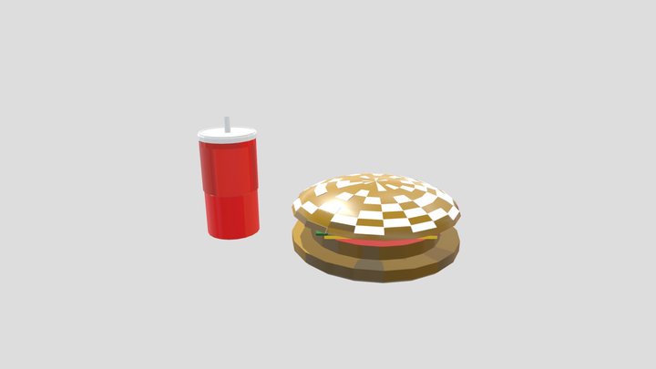 Burger and Soda 3D Model