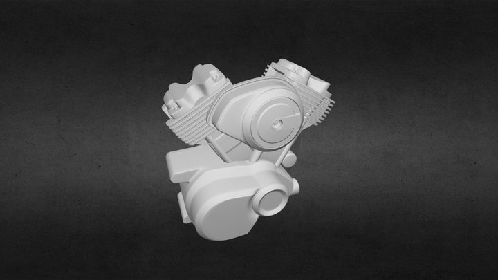 Harley Davidson Street 750 Engine Unfinished 3D Model