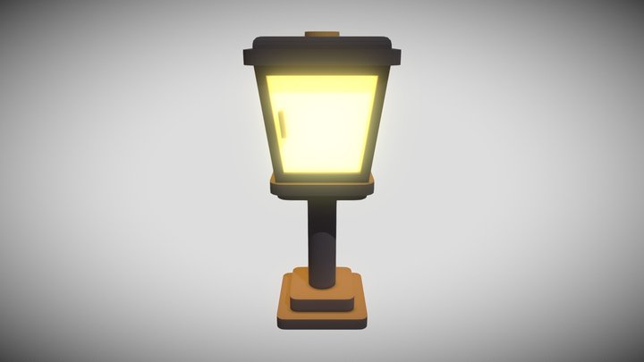 cartoon candle lamp 3D Model
