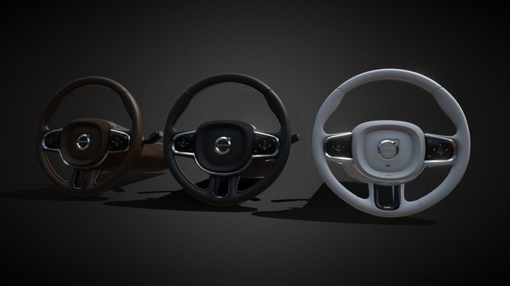 Volvo steering wheel 3 variants pack 3D Model