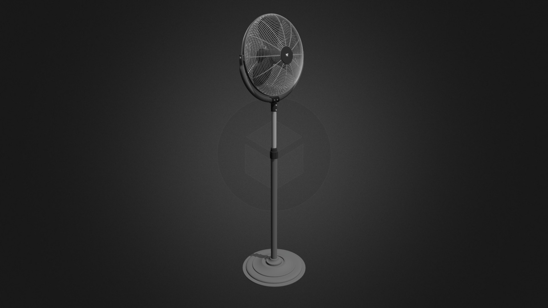 3D model Floor Standing Air Fan 01 - This is a 3D model of the Floor Standing Air Fan 01. The 3D model is about a light bulb with a black background.