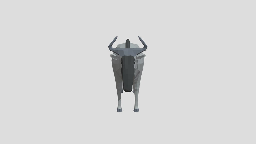 Low Poly Gnu Wildebeest
