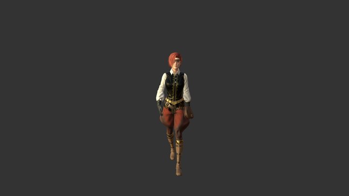 CC-Pirate Girl:Take 5 Motion 3D Model