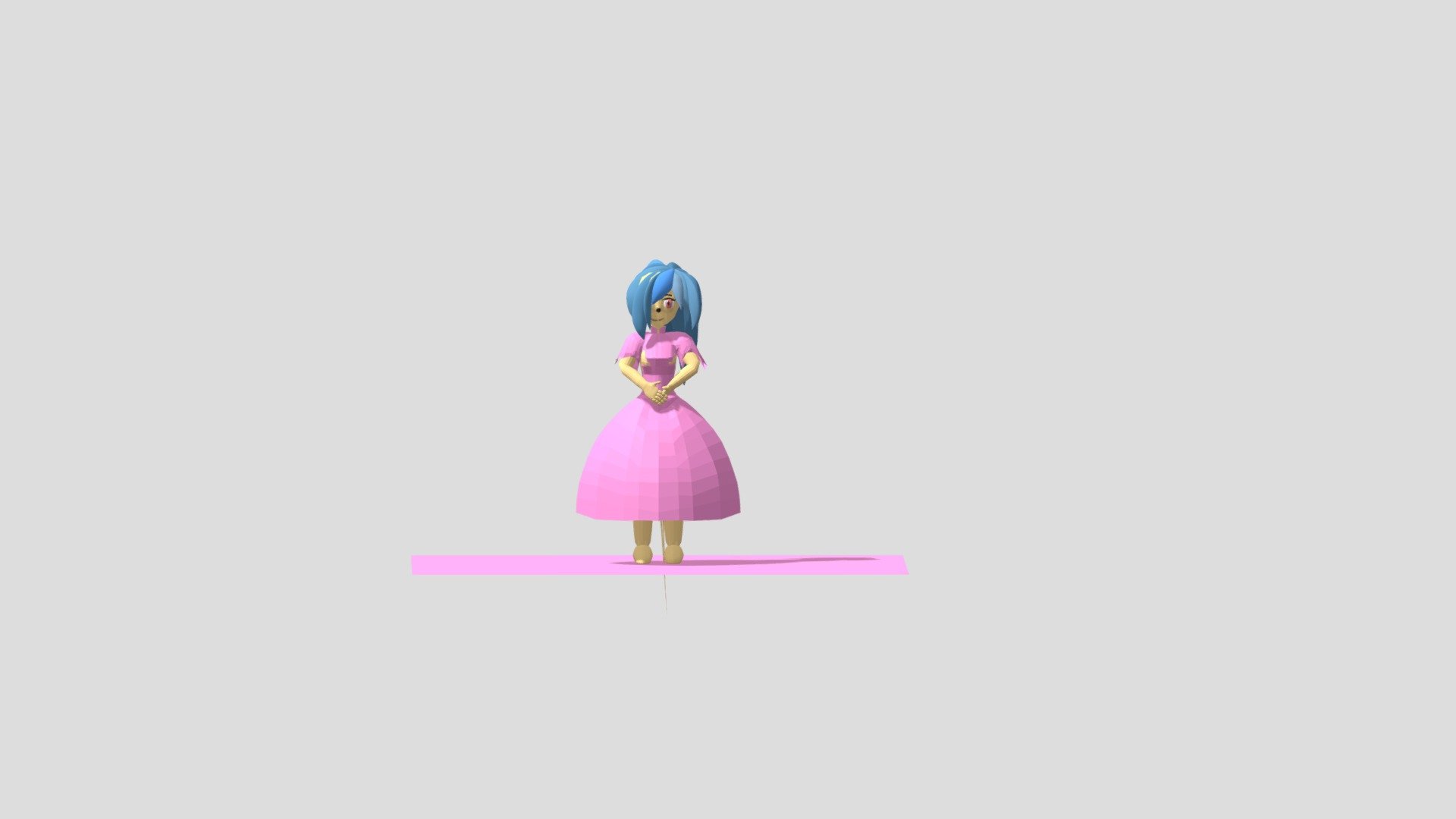 character model rigged and posed 1