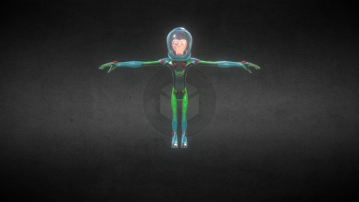 Space Monkey 3D Model