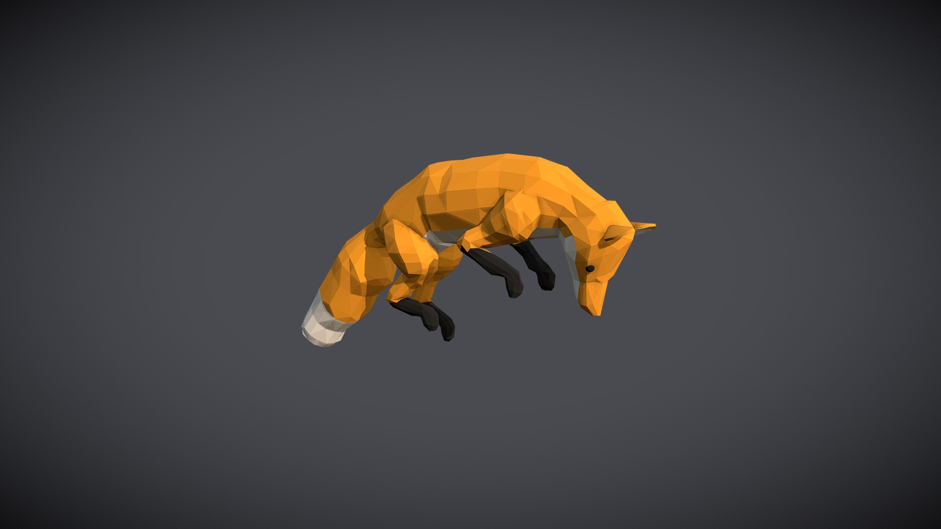 3D model Low-Poly Fox - This is a 3D model of the Low-Poly Fox. The 3D model is about a yellow fish in the water.
