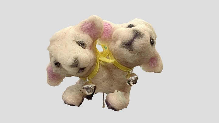Two-Headed Lamb - Needle Felt 3D Model