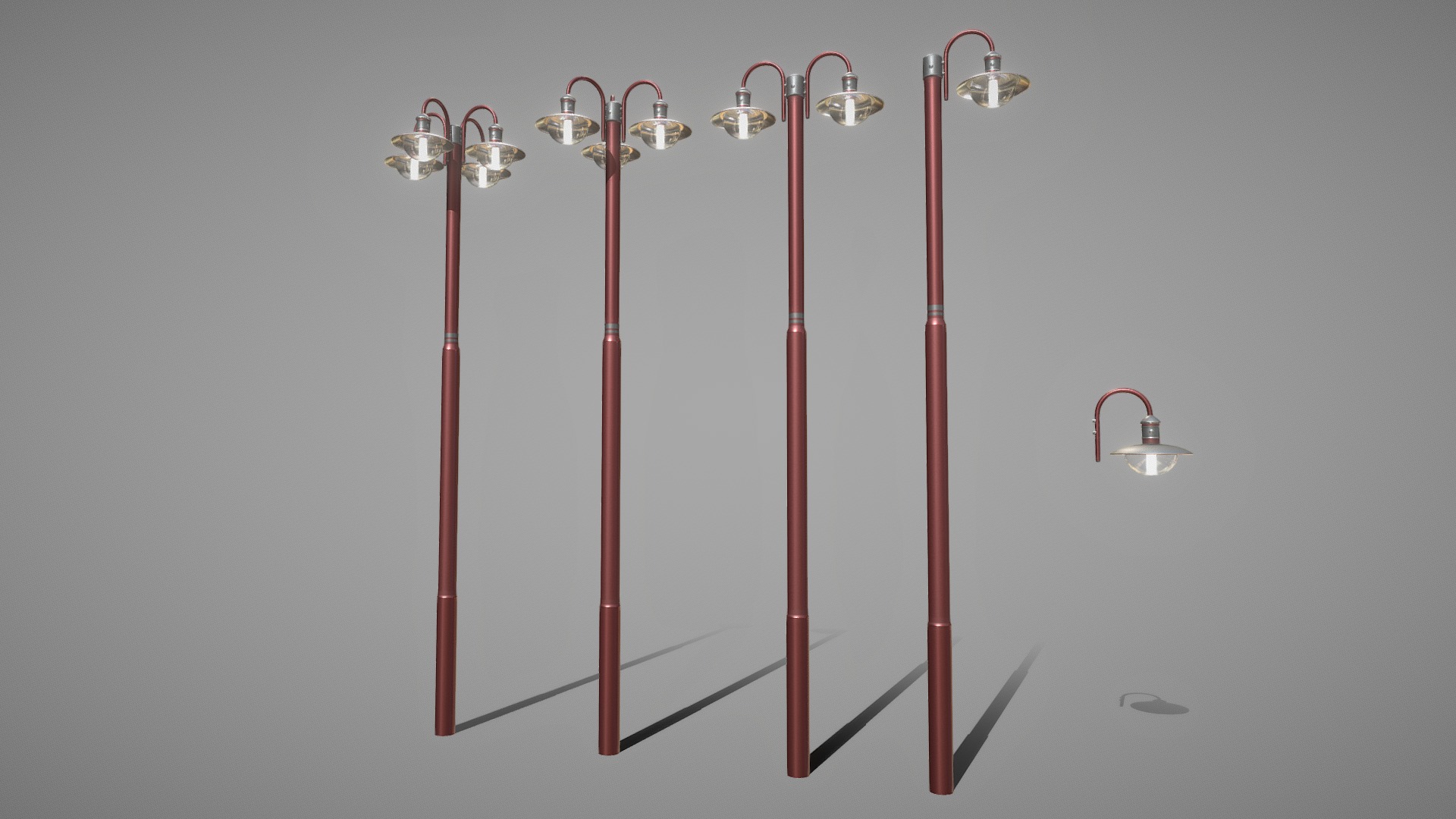 3D model Street Light (7) Red Version - This is a 3D model of the Street Light (7) Red Version. The 3D model is about shape.