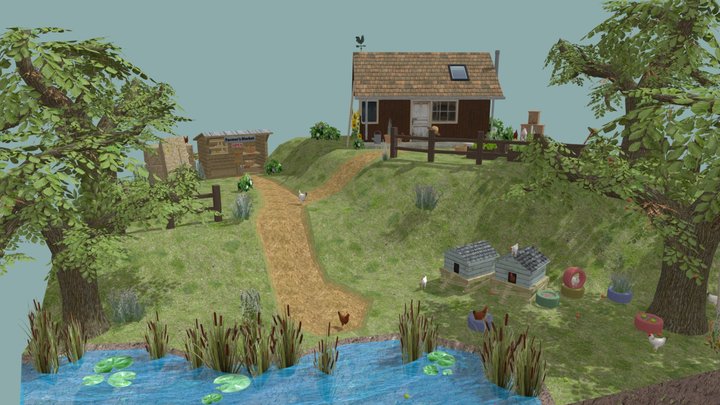 DAE Diorama retake – Small farm 3D Model