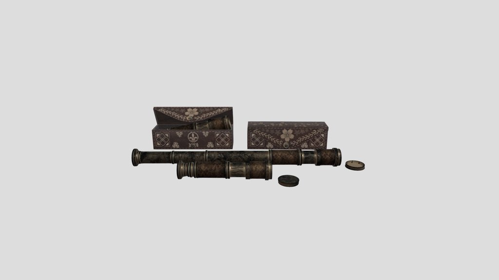 Sj Spyglass Telescope Brown Leather