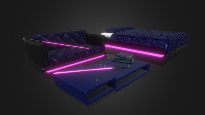 Objetos Cyberpunk 3D Model