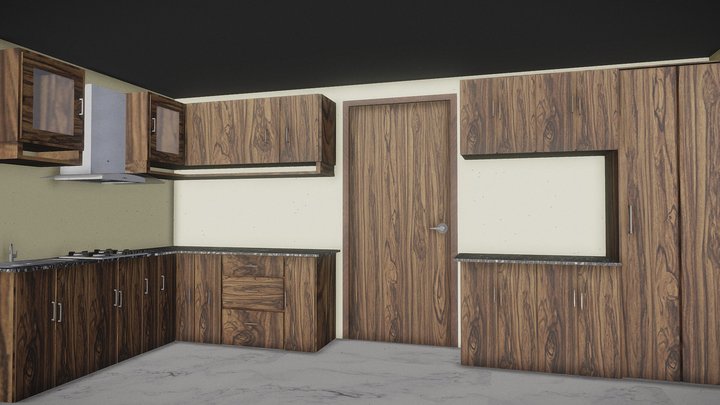 Modern House Interior - Low Poly ArchViz Room 3D Model
