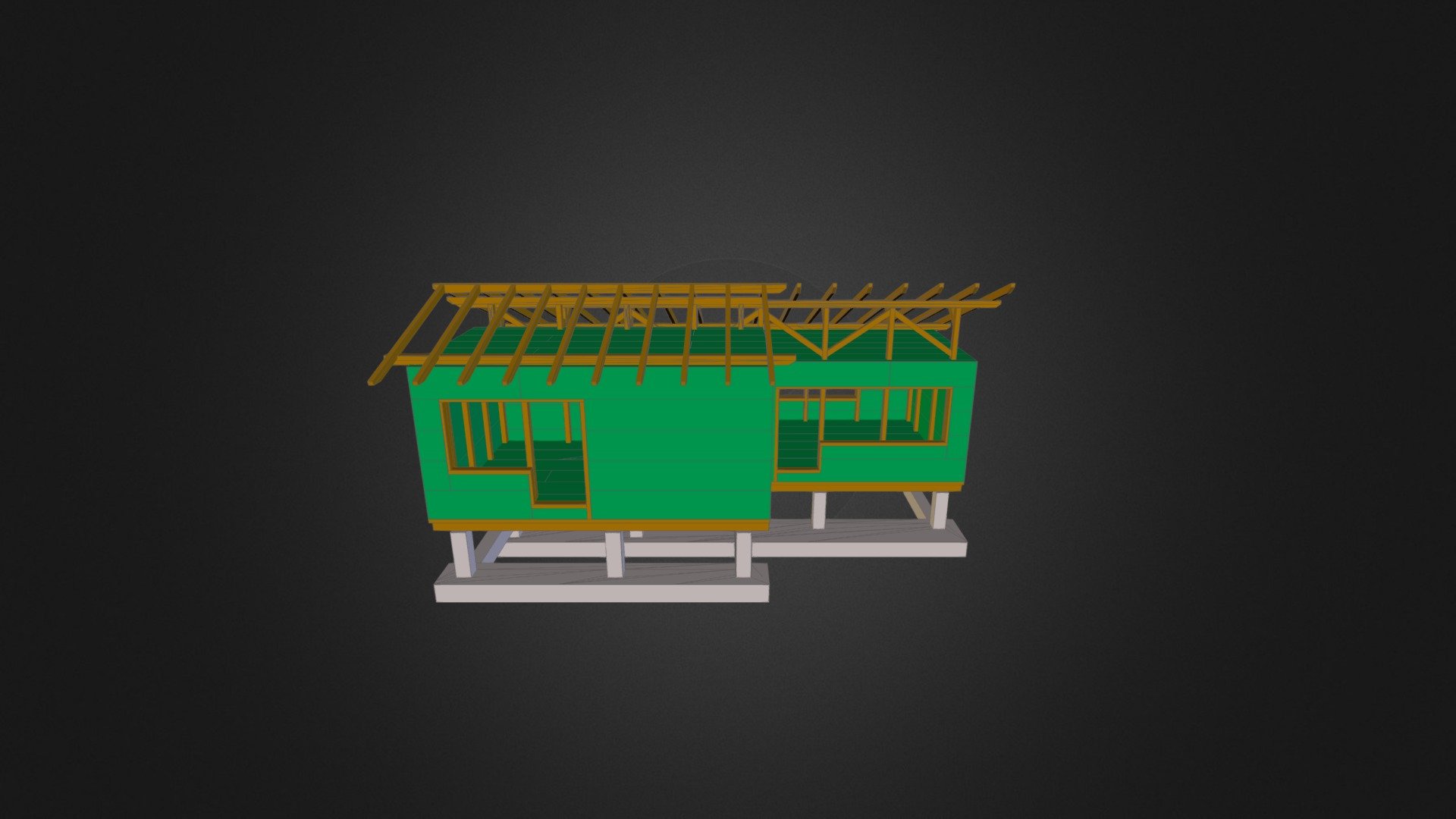 Casa con entramado de madera