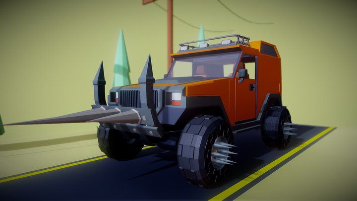 Low Poly Zombie Car – Free 3D Model STL