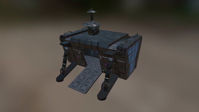 Barrack Sci Fi (Made only textures) 3D Model