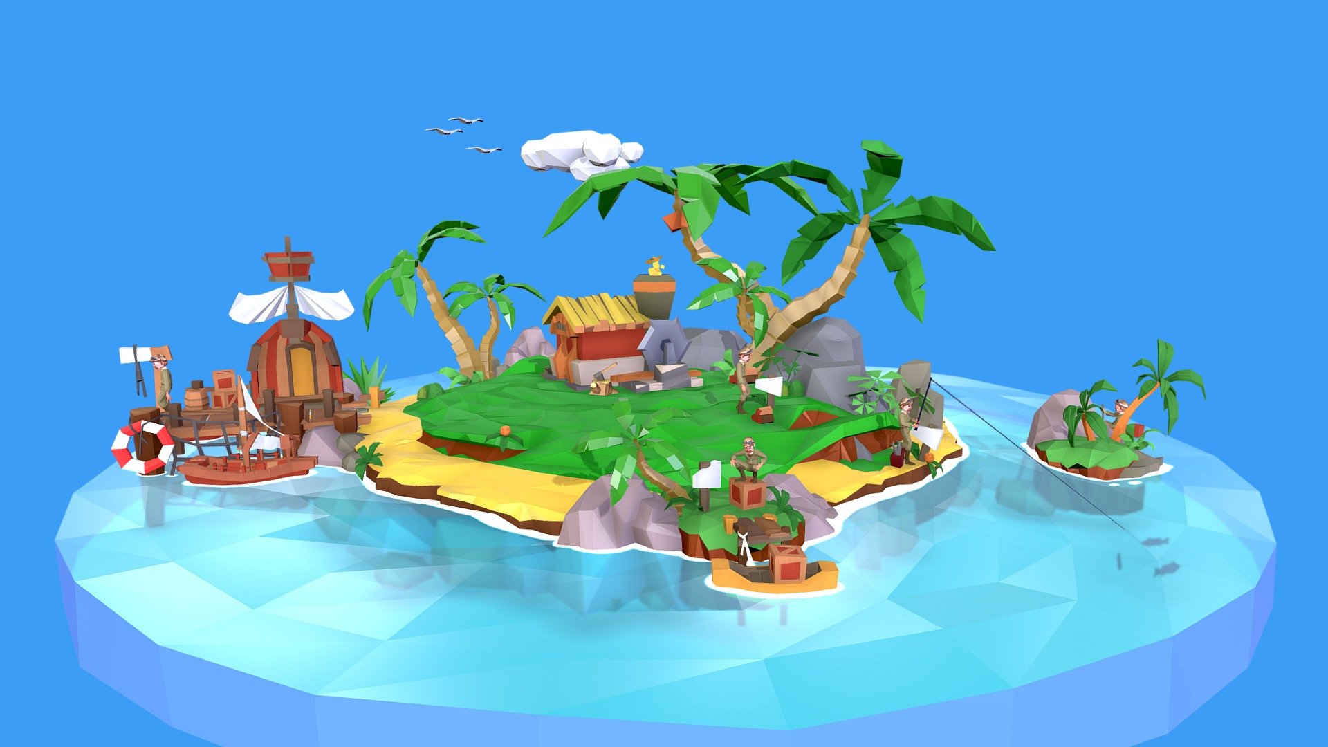 Tropic Island - 3D model by Sabnam Pariyar (@davidPariyar) [1c4a3cb ...