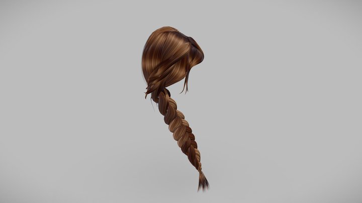 Sweetheart Braided Female Hair 3D Model