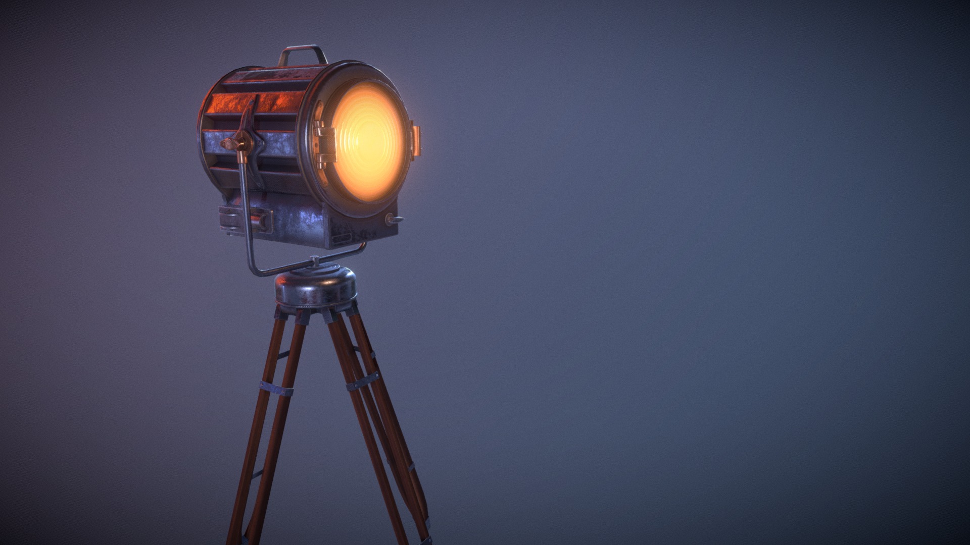 3D model Vintage Spotlight - This is a 3D model of the Vintage Spotlight. The 3D model is about a light on a stand.