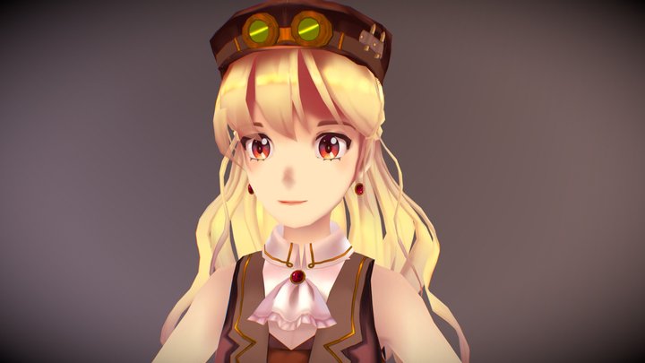 Steampunk Girl 3D Model