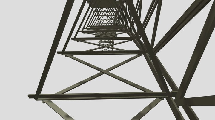 Moffett Field Hangar 3 Truss Detail 3D Model
